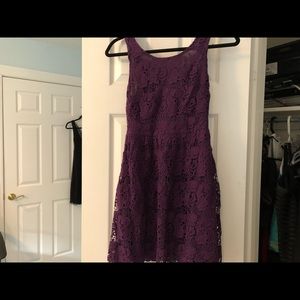 PURPLE LACE SPRING DRESS. SIZE 0